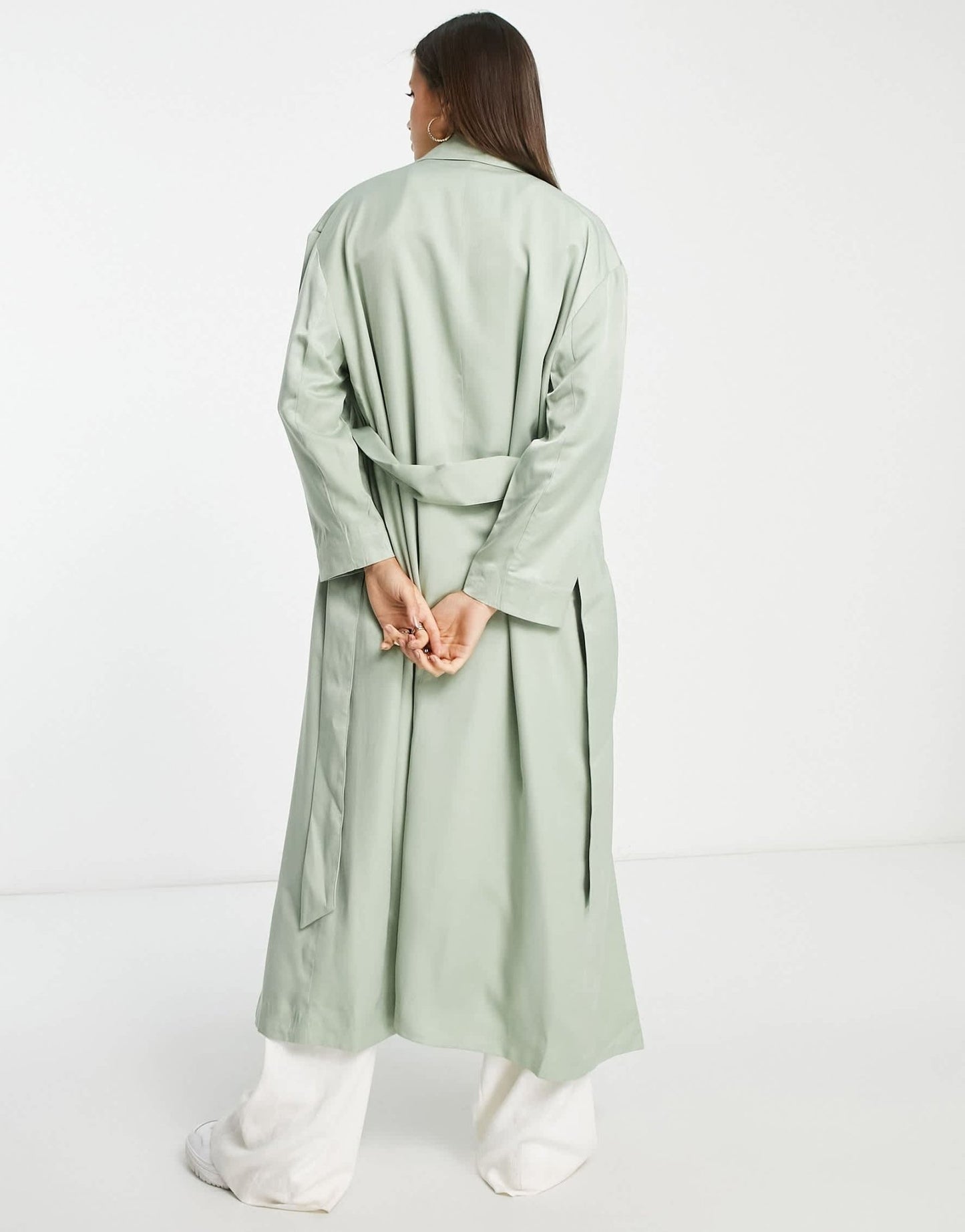 Mango oversized trench coat in sage - ASOS Sample Sale EU Store