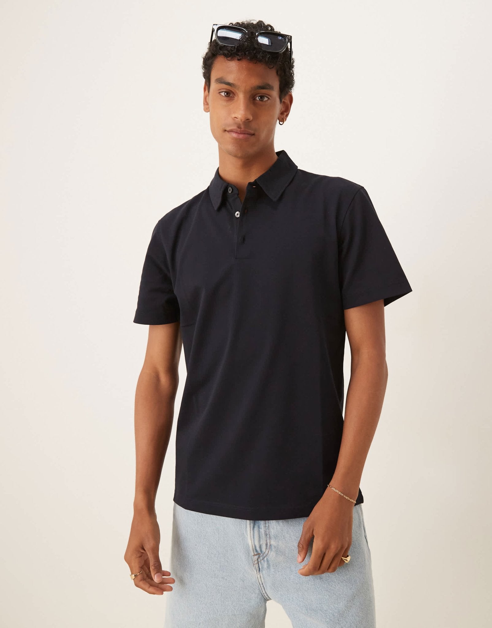 Mango poloshirt in navy - ASOS Sample Sale EU Store