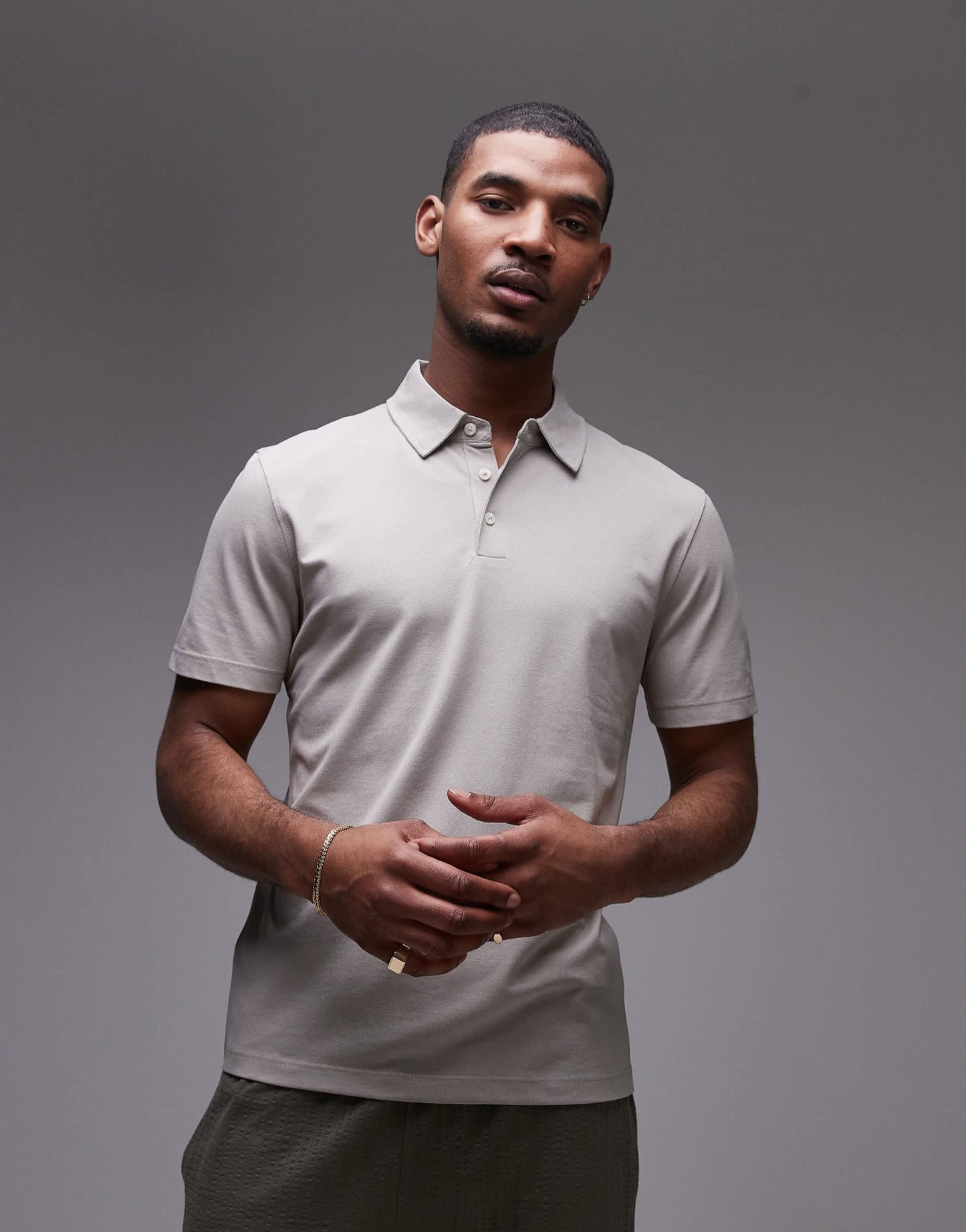Mango poloshirt in stone - ASOS Sample Sale EU Store