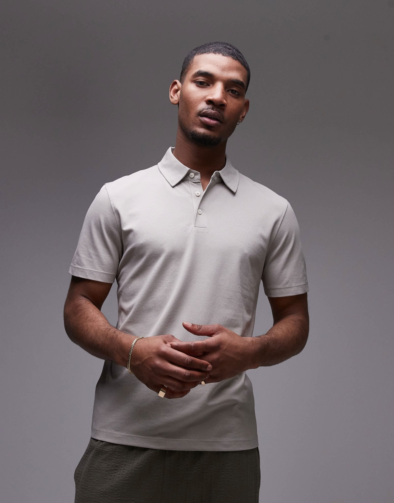 Mango poloshirt in stone - ASOS Sample Sale EU Store