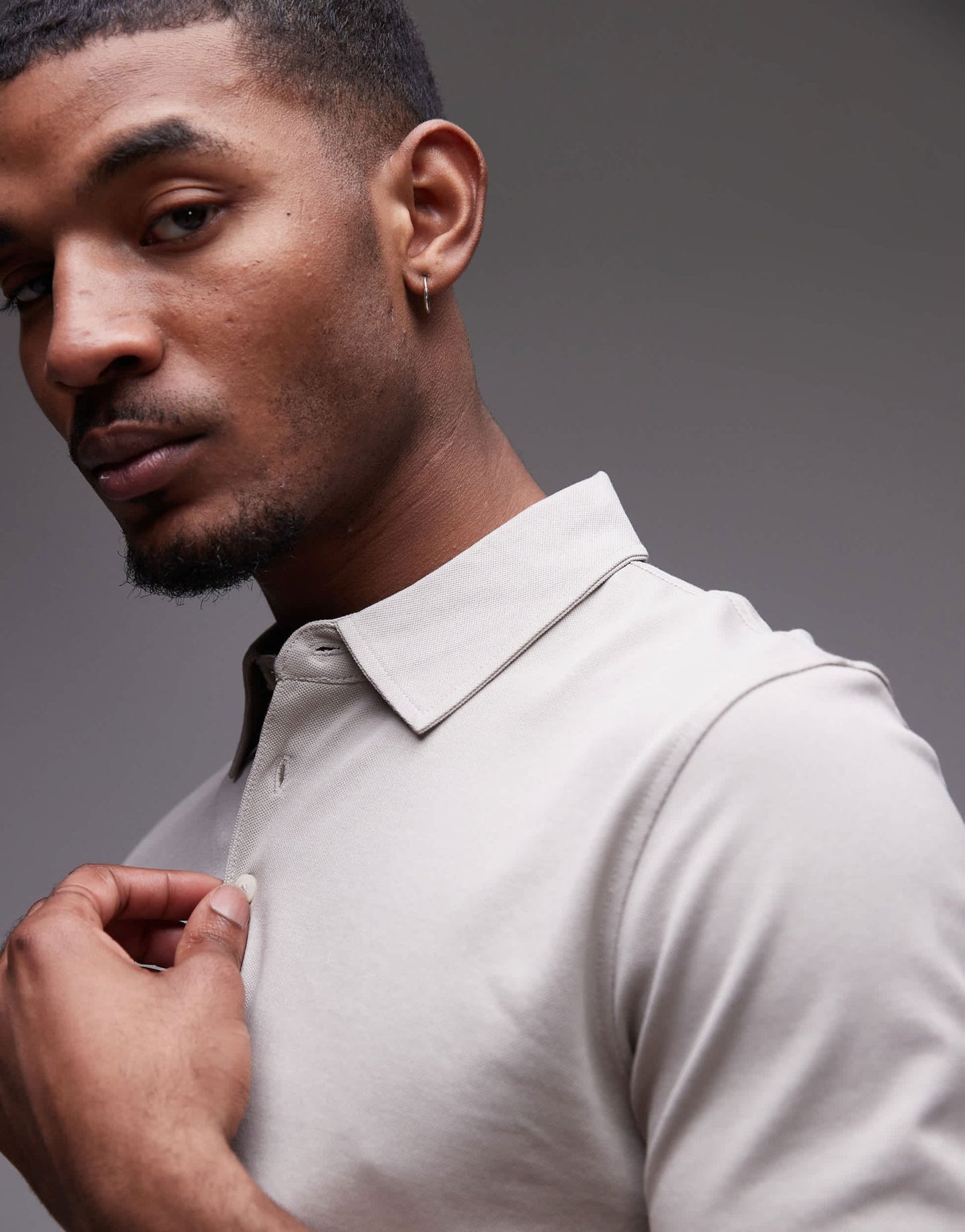 Mango poloshirt in stone - ASOS Sample Sale EU Store