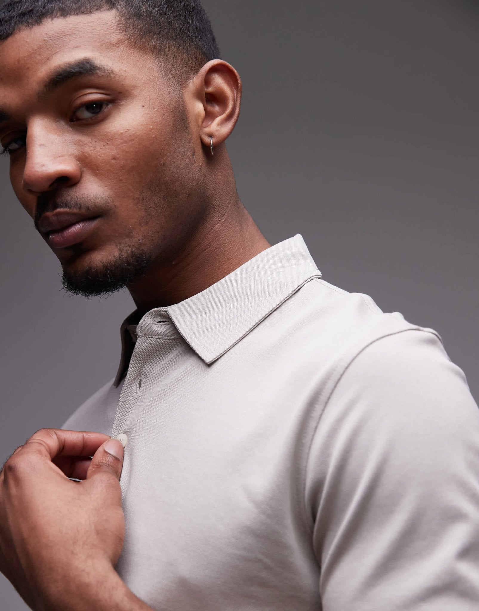 Mango poloshirt in stone - ASOS Sample Sale EU Store