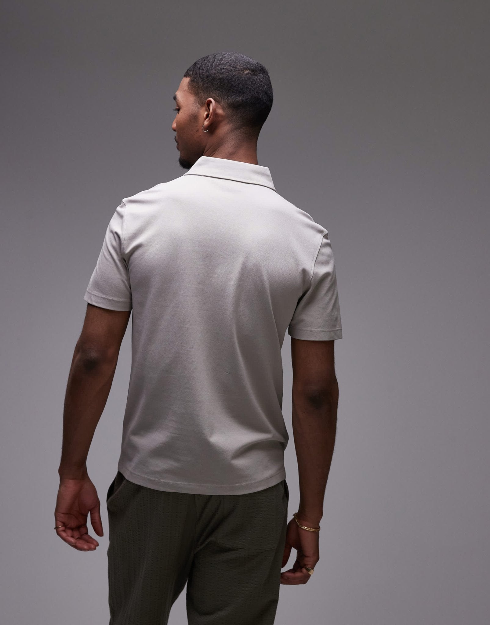 Mango poloshirt in stone - ASOS Sample Sale EU Store