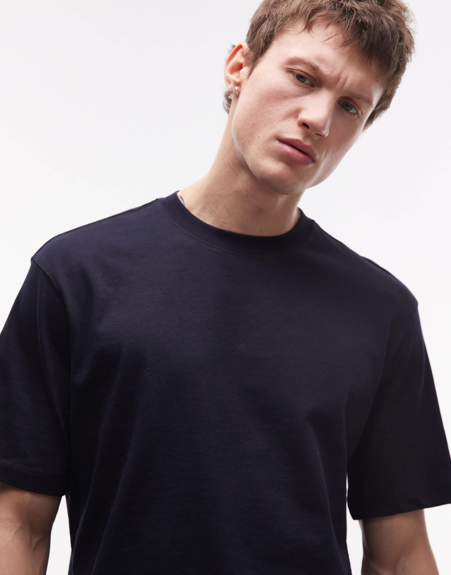 Mango premium cotton regular t-shirt in navy - ASOS Sample Sale EU Store