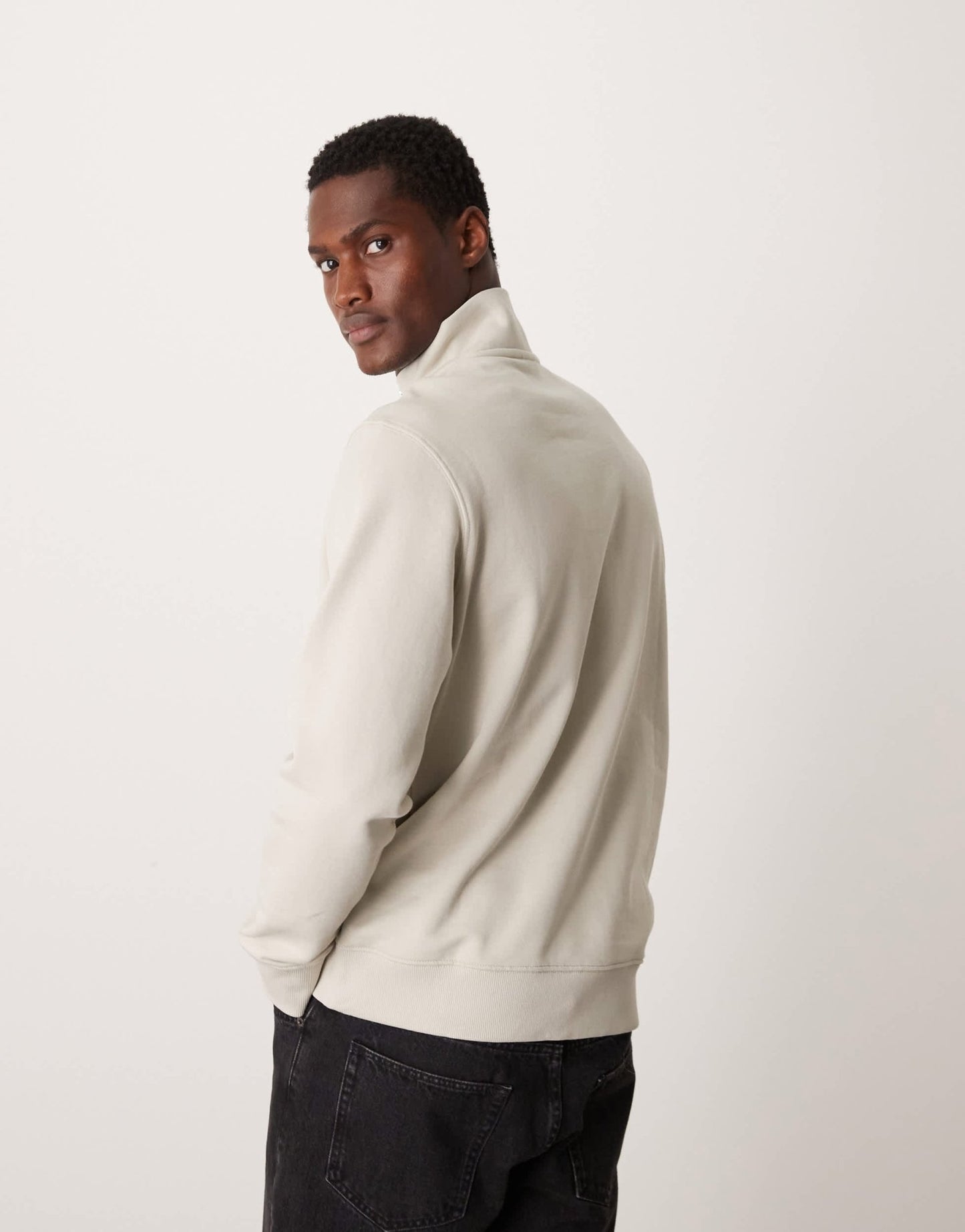 Mango quarter zip sweater in natural - ASOS Sample Sale EU Store