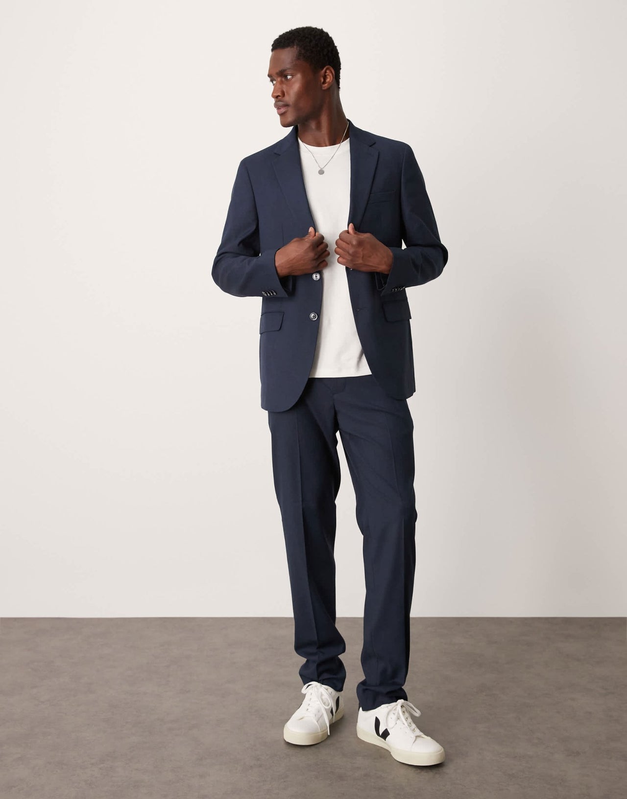Mango regular fit suit blazer in navy - ASOS Sample Sale EU Store