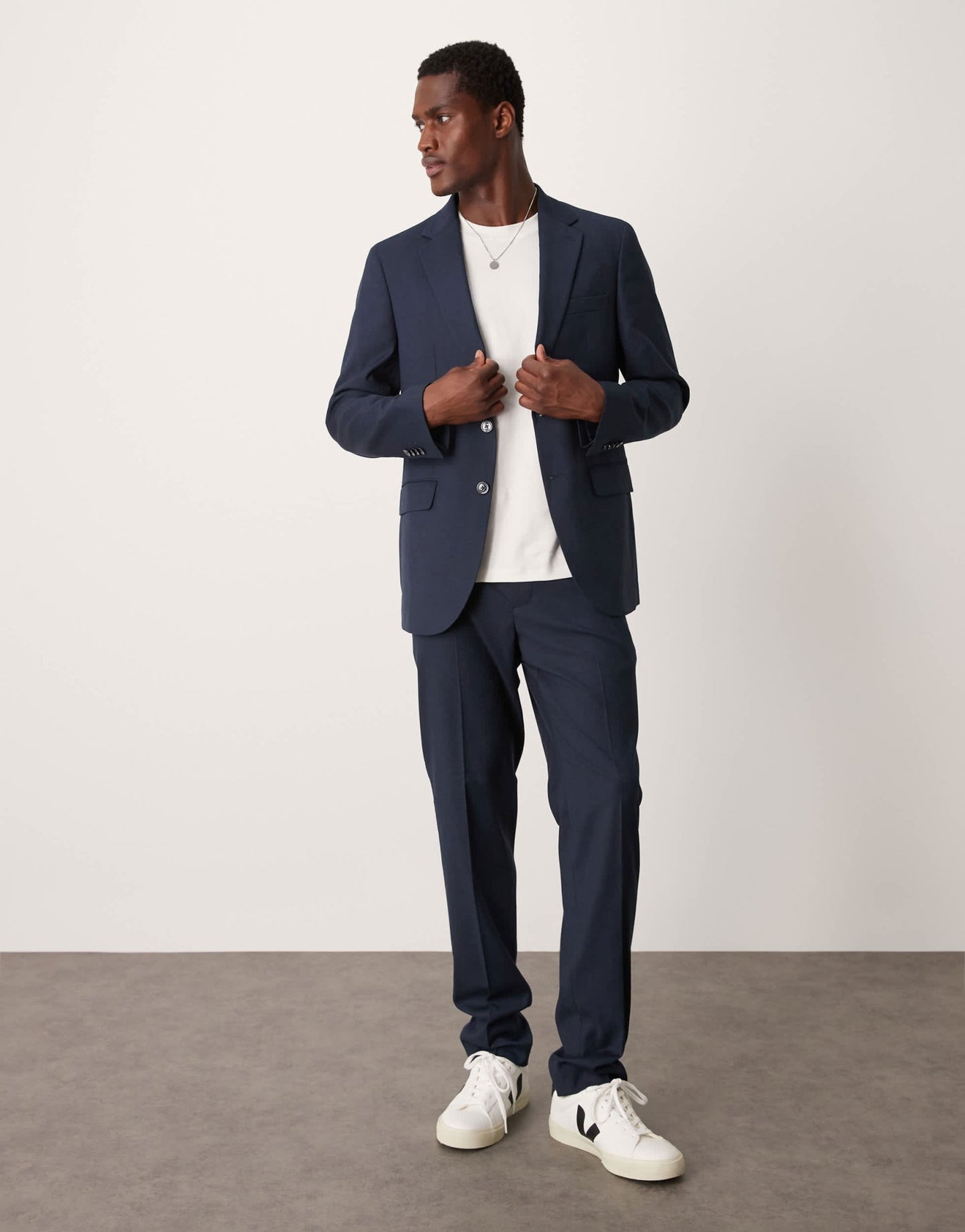 Mango regular fit suit blazer in navy - ASOS Sample Sale EU Store