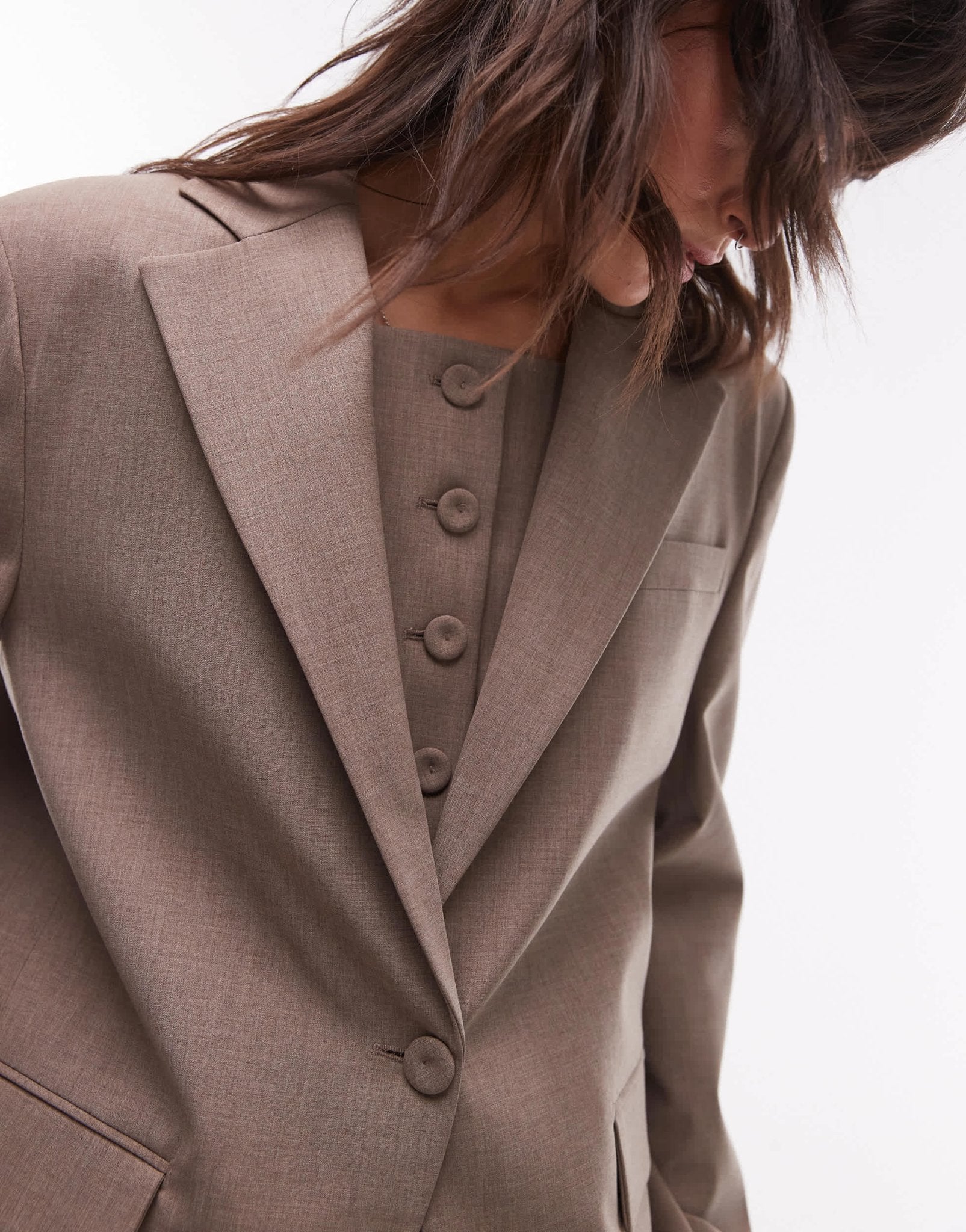 Mango relaxed blazer co - ord in brown - ASOS Sample Sale EU Store