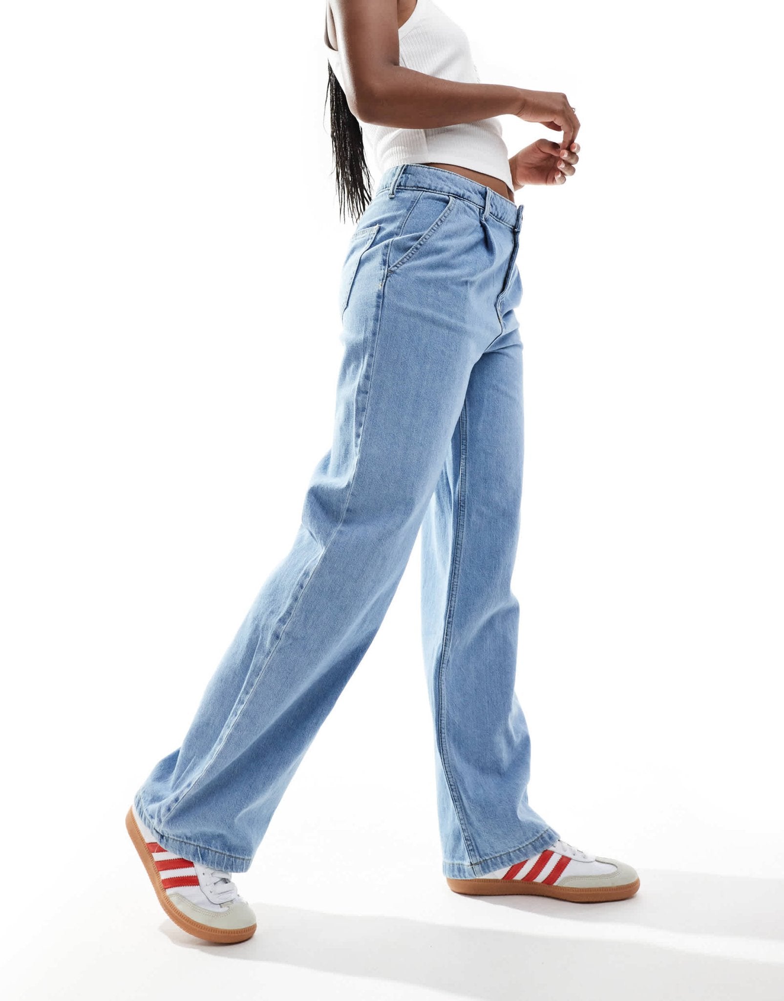 Mango relaxed straight leg jeans in light blue - ASOS Sample Sale EU Store
