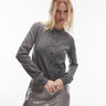 Mango round neck button down wool mix cardigan in grey