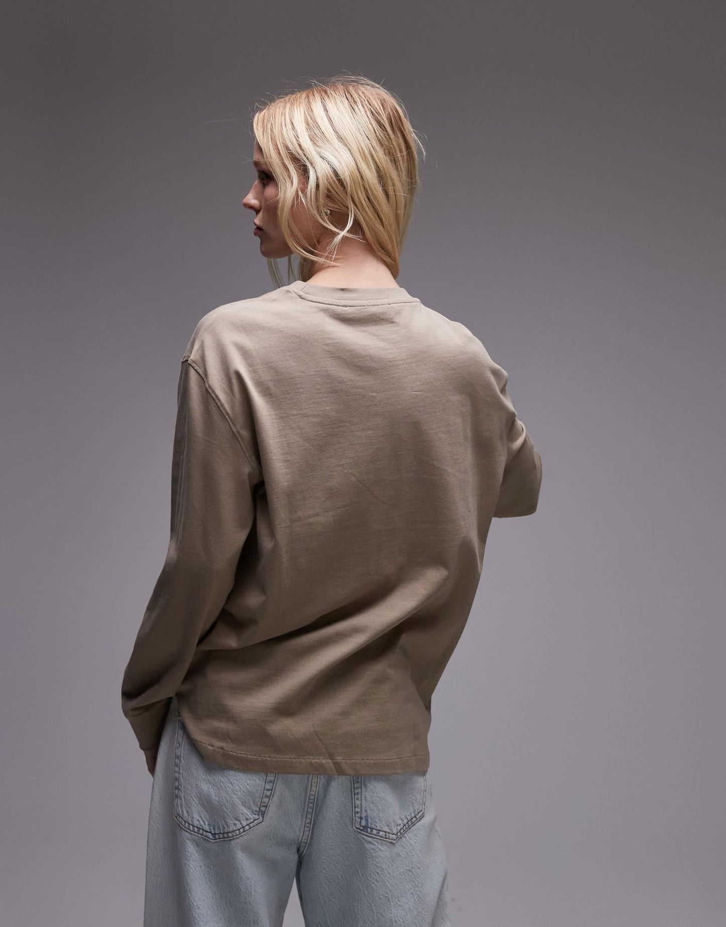 Mango round neck long sleeve t-shirt in beige - ASOS Sample Sale EU Store
