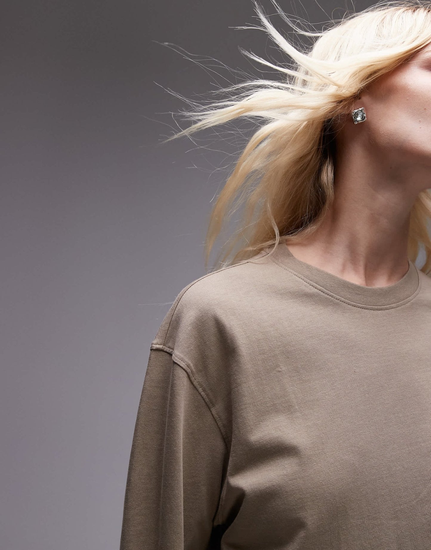 Mango round neck long sleeve t-shirt in beige - ASOS Sample Sale EU Store