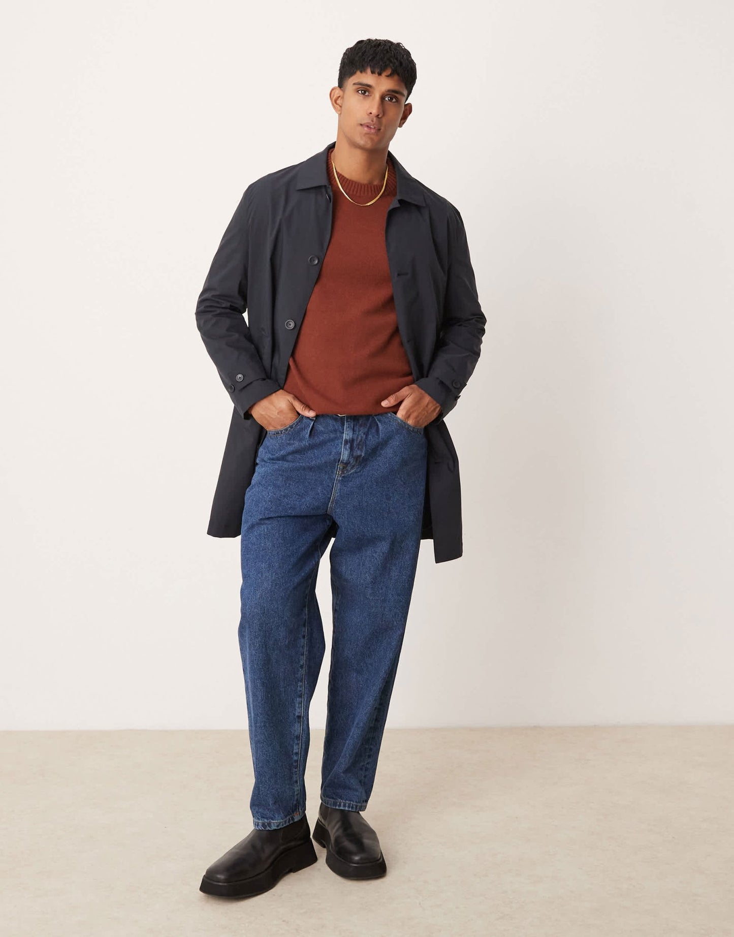 Mango roundneck regular fit wool sweater in burgundy - ASOS Sample Sale EU Store