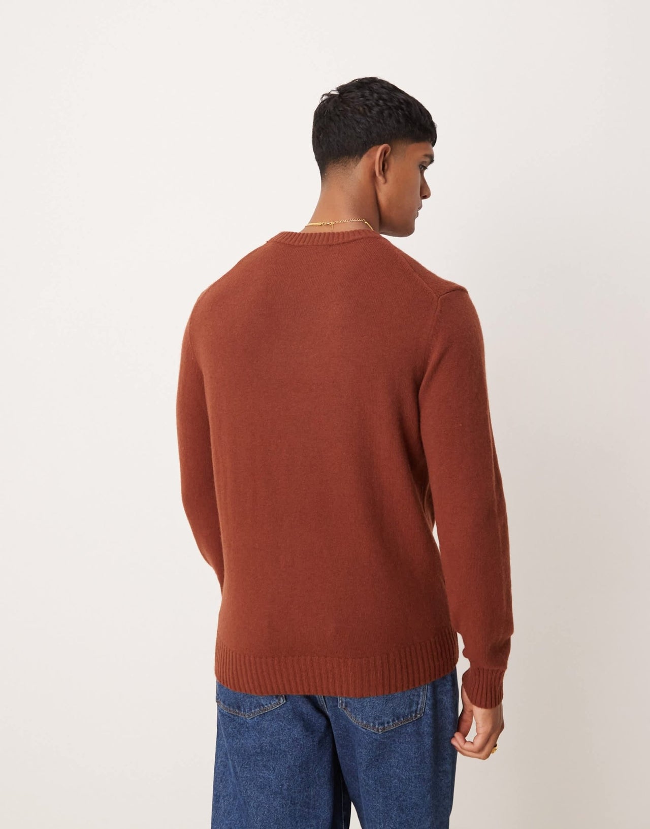 Mango roundneck regular fit wool sweater in burgundy - ASOS Sample Sale EU Store