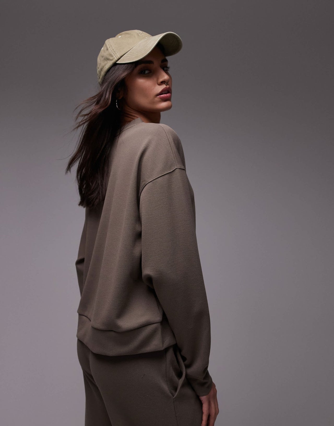 Mango seam front sweatshirt co - ord in light brown - ASOS Sample Sale EU Store