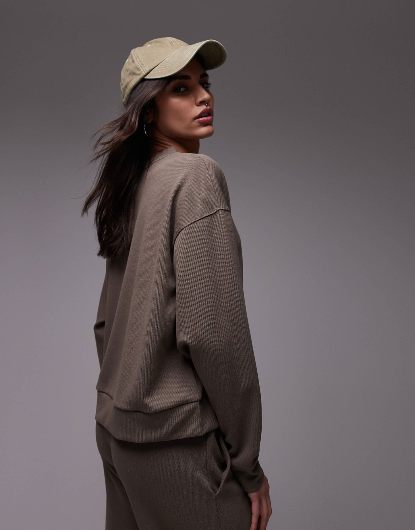 Mango seam front sweatshirt co - ord in light brown - ASOS Sample Sale EU Store
