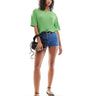 Top de punto de manga corta Mango en verde