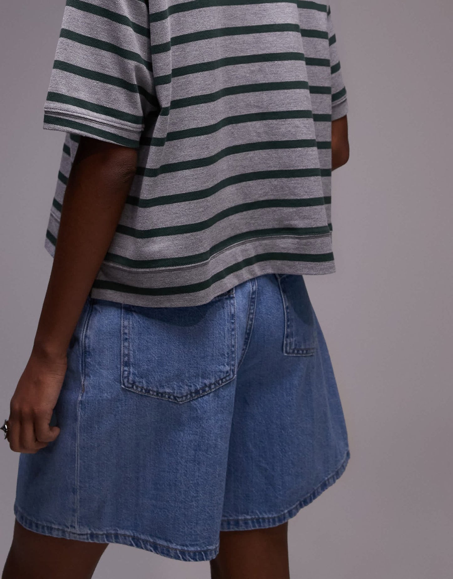 Mango slouchy longline denim shorts in light blue - ASOS Sample Sale EU Store