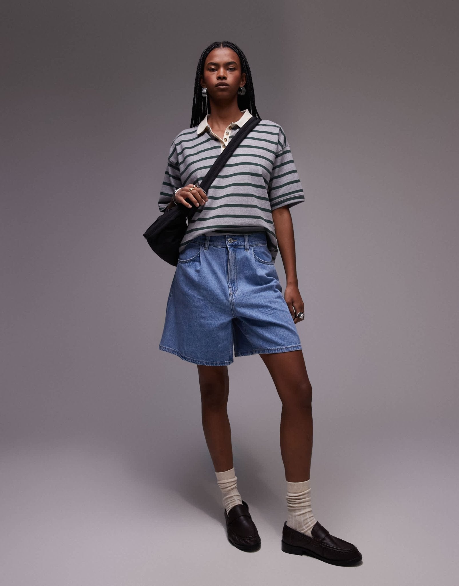 Mango slouchy longline denim shorts in light blue - ASOS Sample Sale EU Store