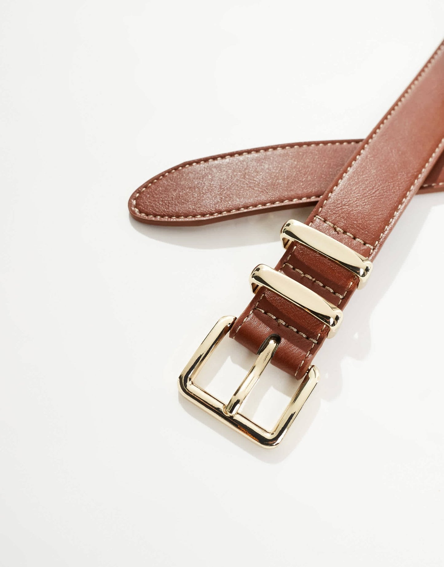 Mango square buckle belt in brown - ASOS Sample Sale EU Store