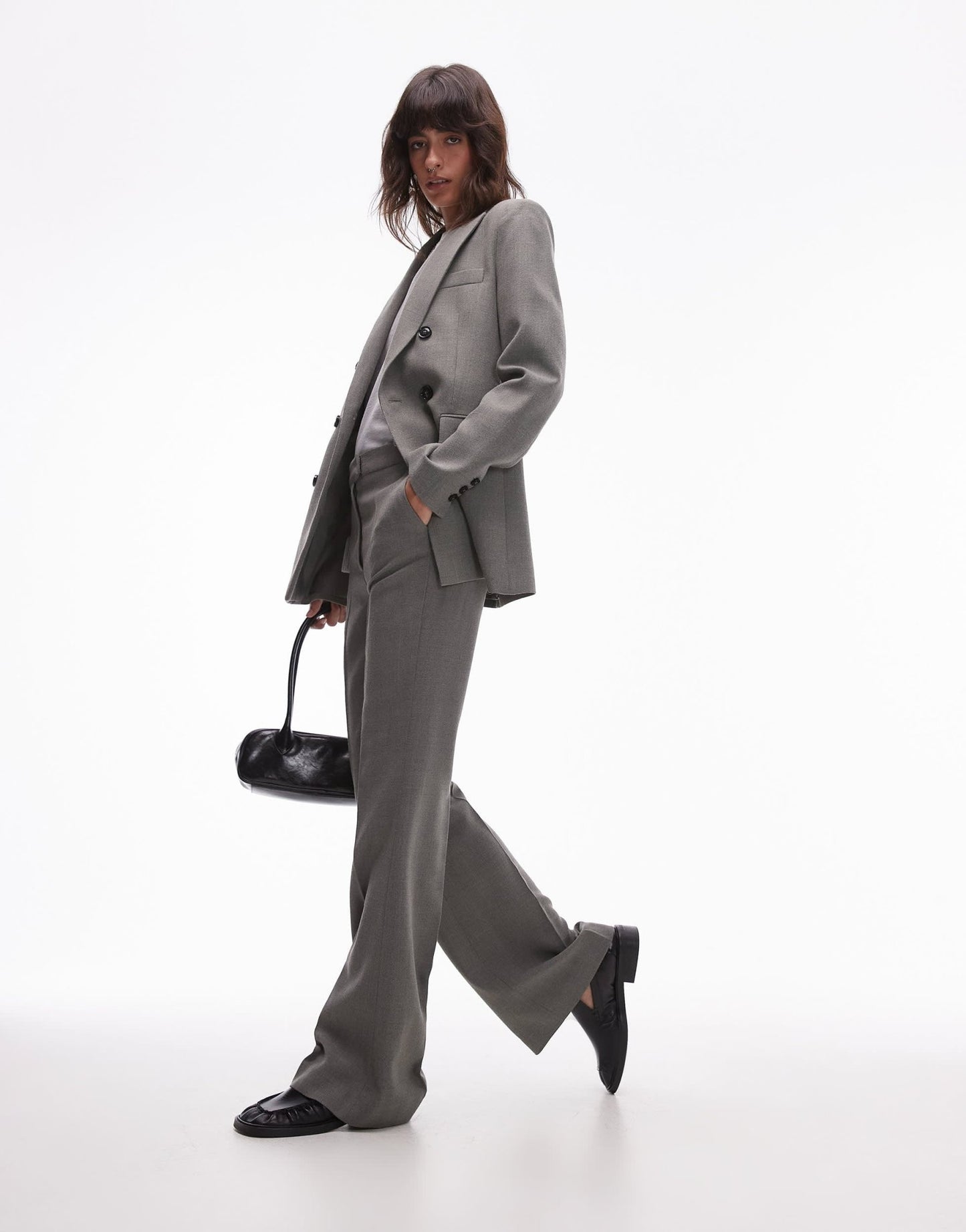 Mango straight leg tailored trousers co - ord in light grey - ASOS Sample Sale EU Store