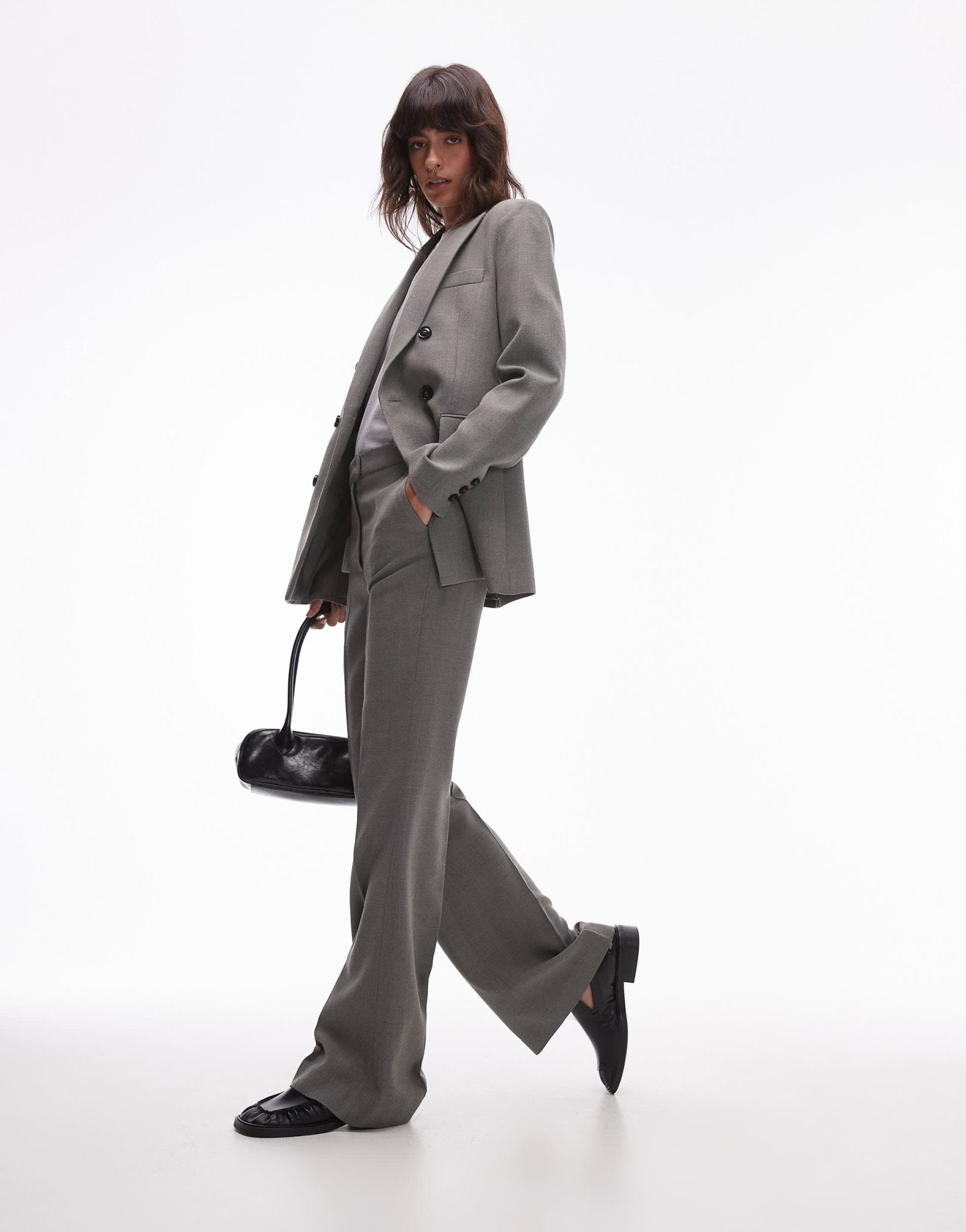 Mango straight leg tailored trousers co - ord in light grey - ASOS Sample Sale EU Store