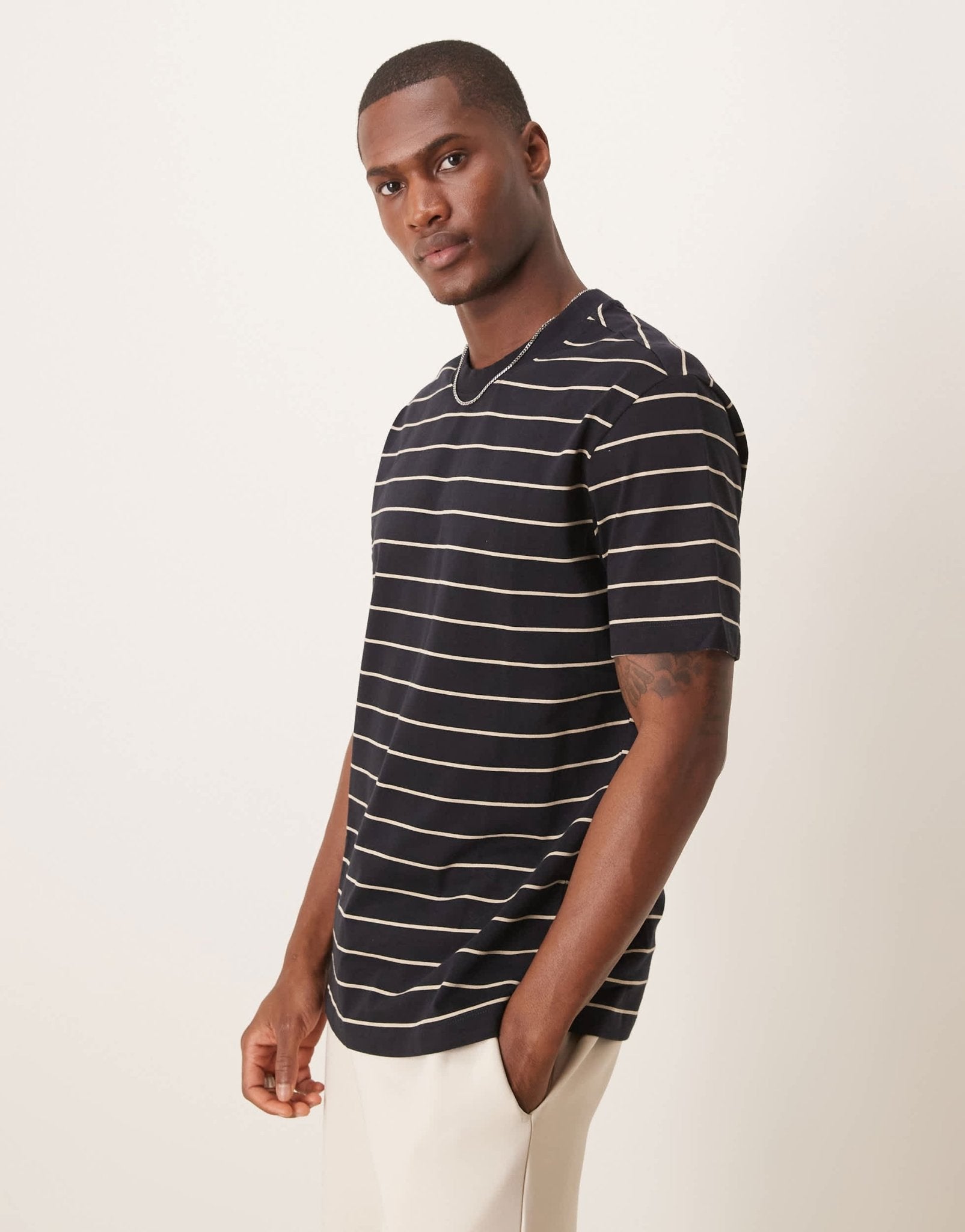 Mango striped t-shirt in navy - ASOS Sample Sale EU Store