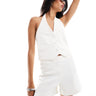 Mango tailored co-ord shorts in white