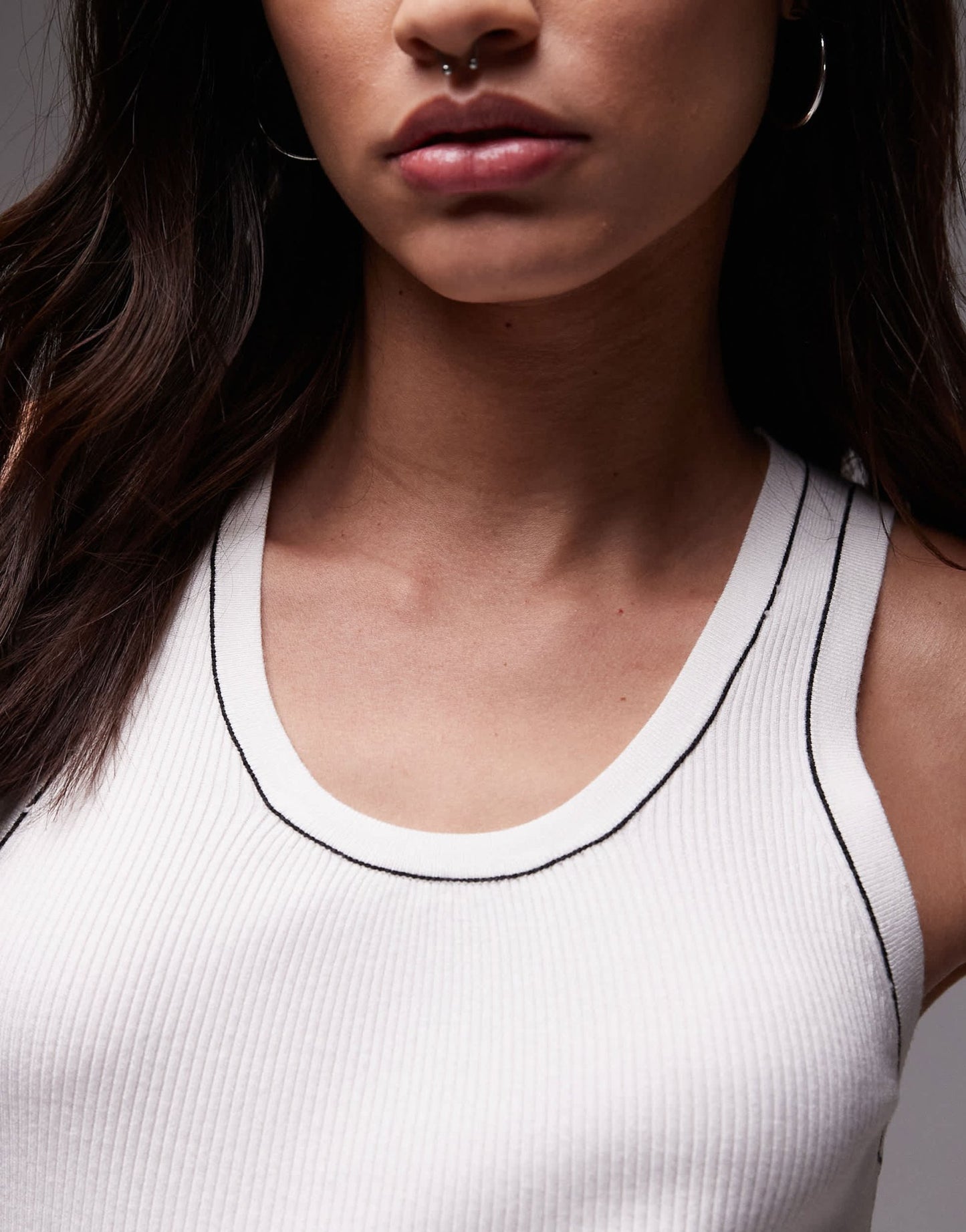 Mango tipped racer vest in white - ASOS Sample Sale EU Store