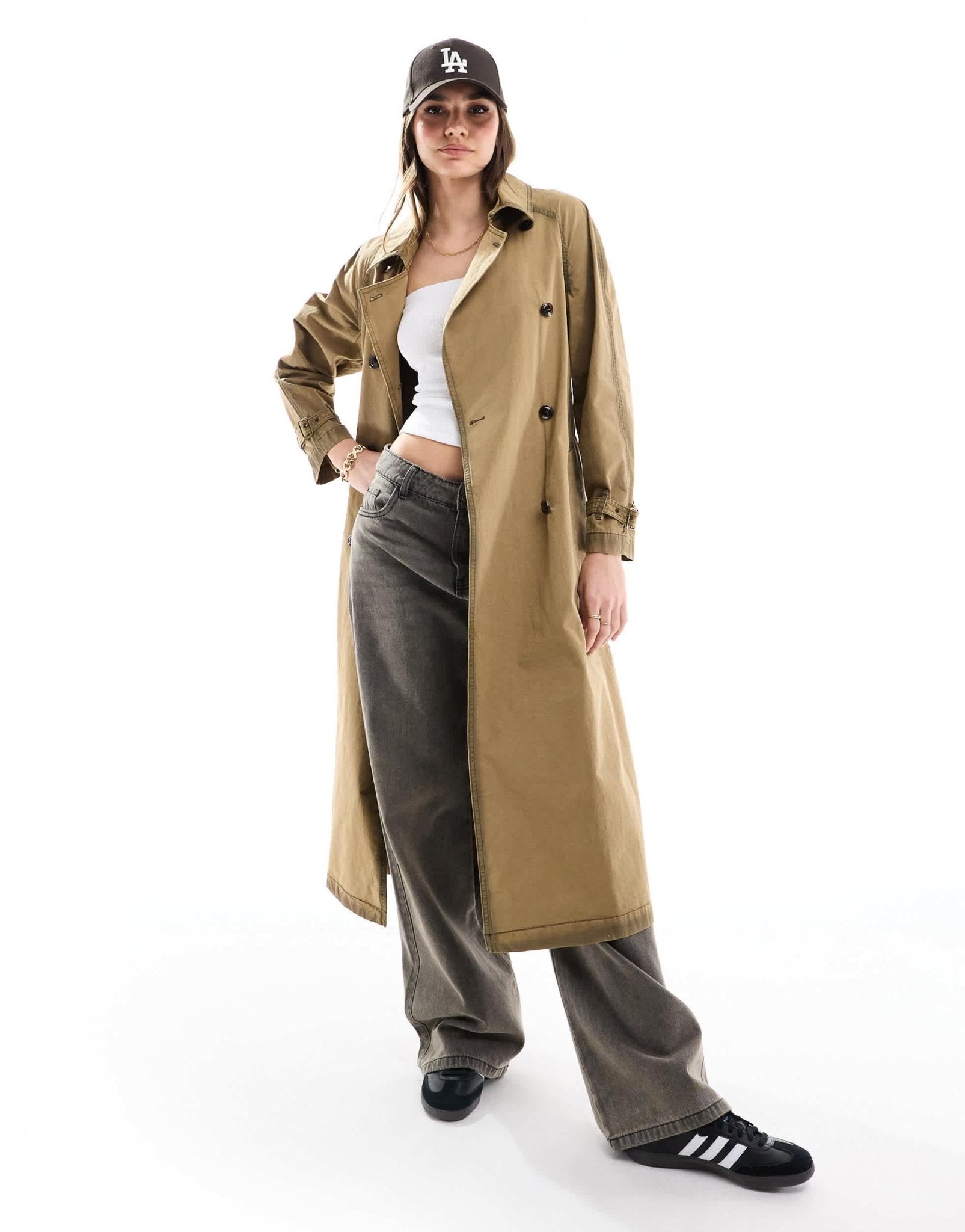 Mango washed trench coat in dark brown - ASOS Sample Sale EU Store