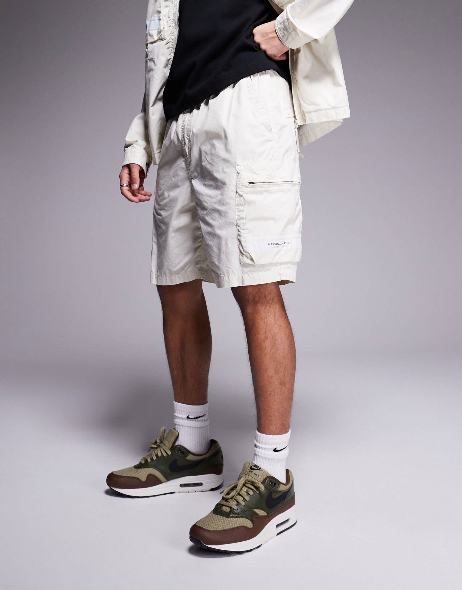 Marshall Artist co - ord seafield cargo utility shorts in cream - ASOS Sample Sale EU Store