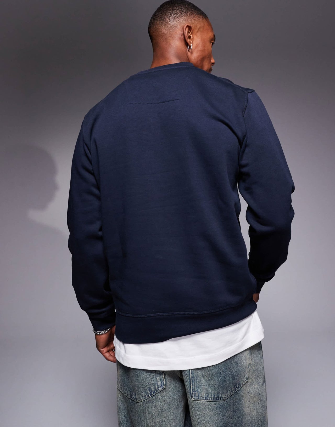 Marshall Artist house check box logo sweatshirt in navy - ASOS Sample Sale EU Store