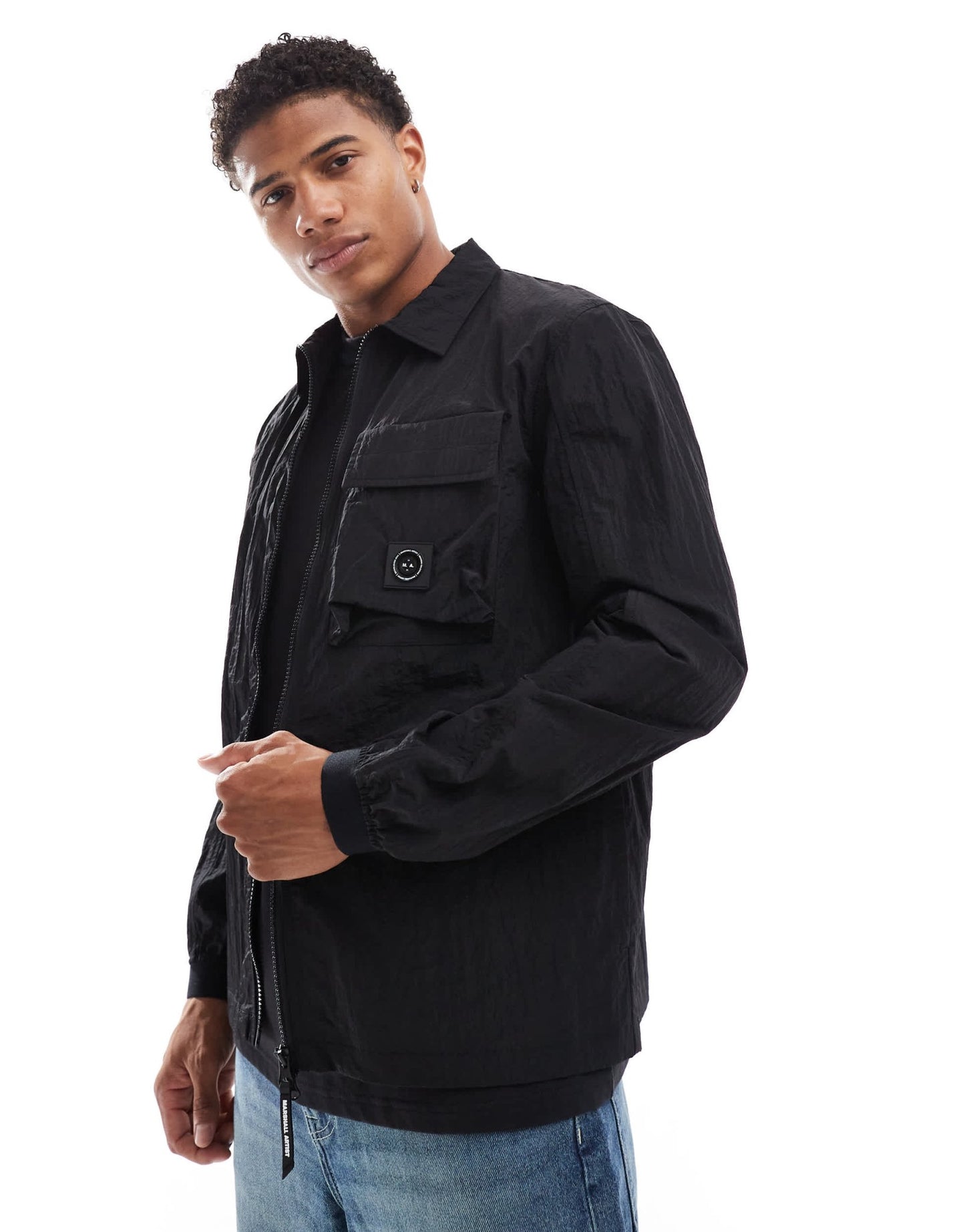 Marshall Artist nevado overshirt in black - ASOS Sample Sale EU Store