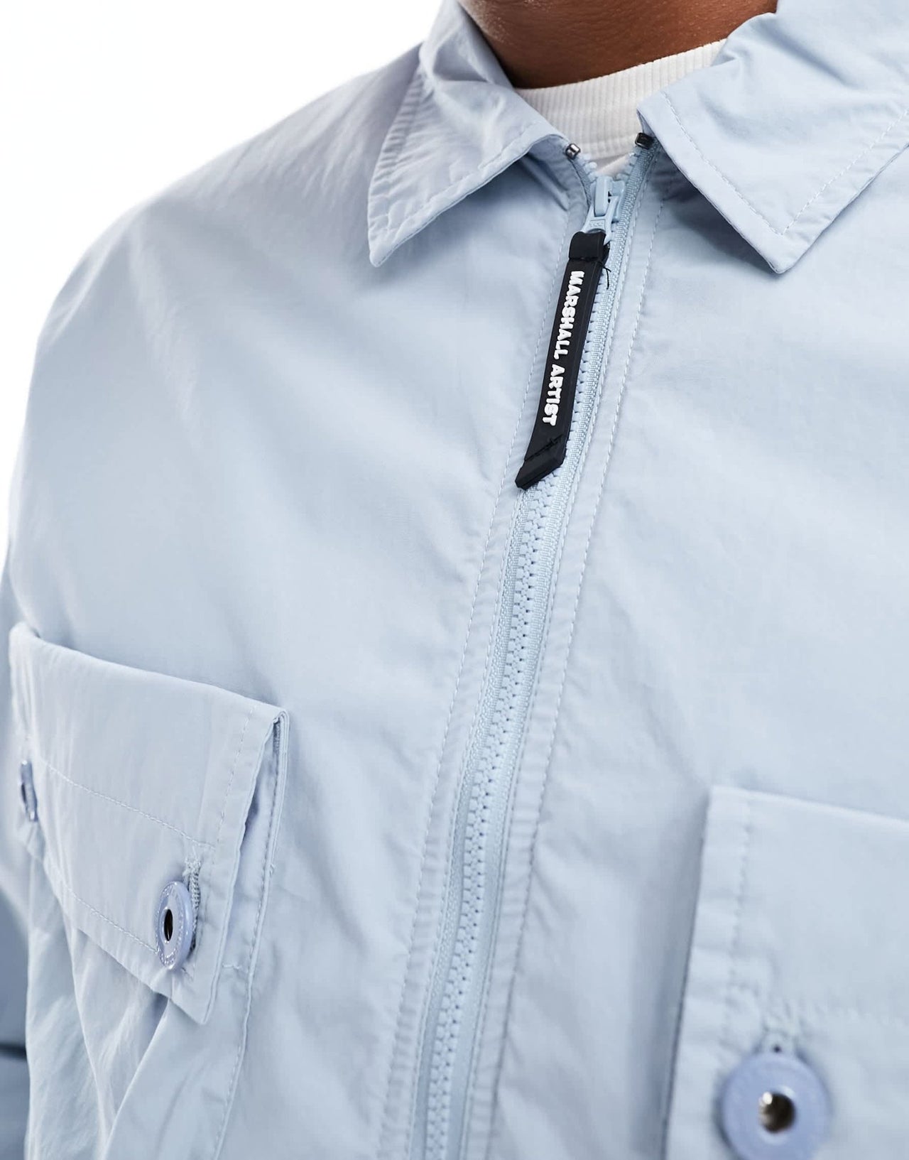 Marshall Artist overshirt in washed parachute cotton in light blue - ASOS Sample Sale EU Store