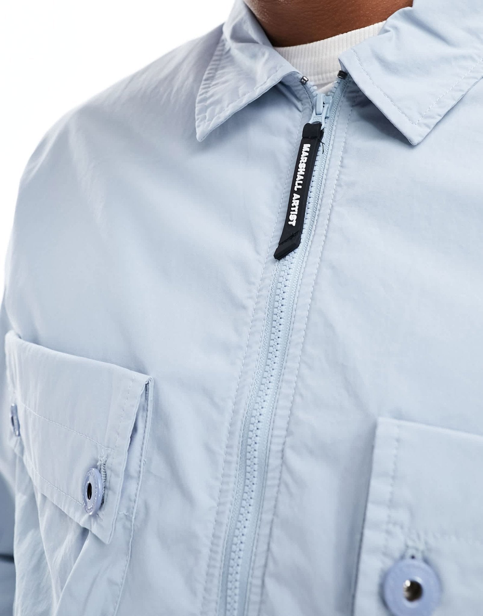 Marshall Artist overshirt in washed parachute cotton in light blue - ASOS Sample Sale EU Store