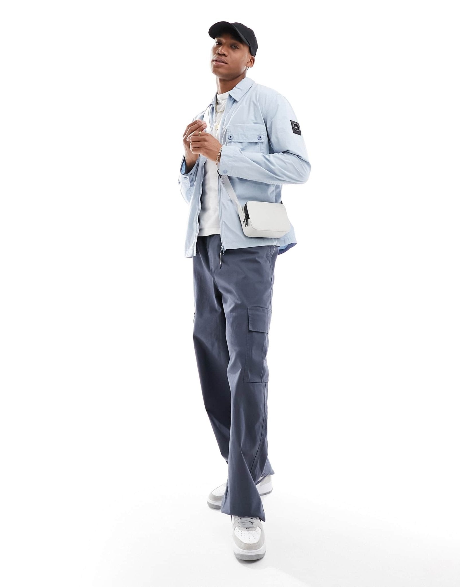 Marshall Artist overshirt in washed parachute cotton in light blue - ASOS Sample Sale EU Store
