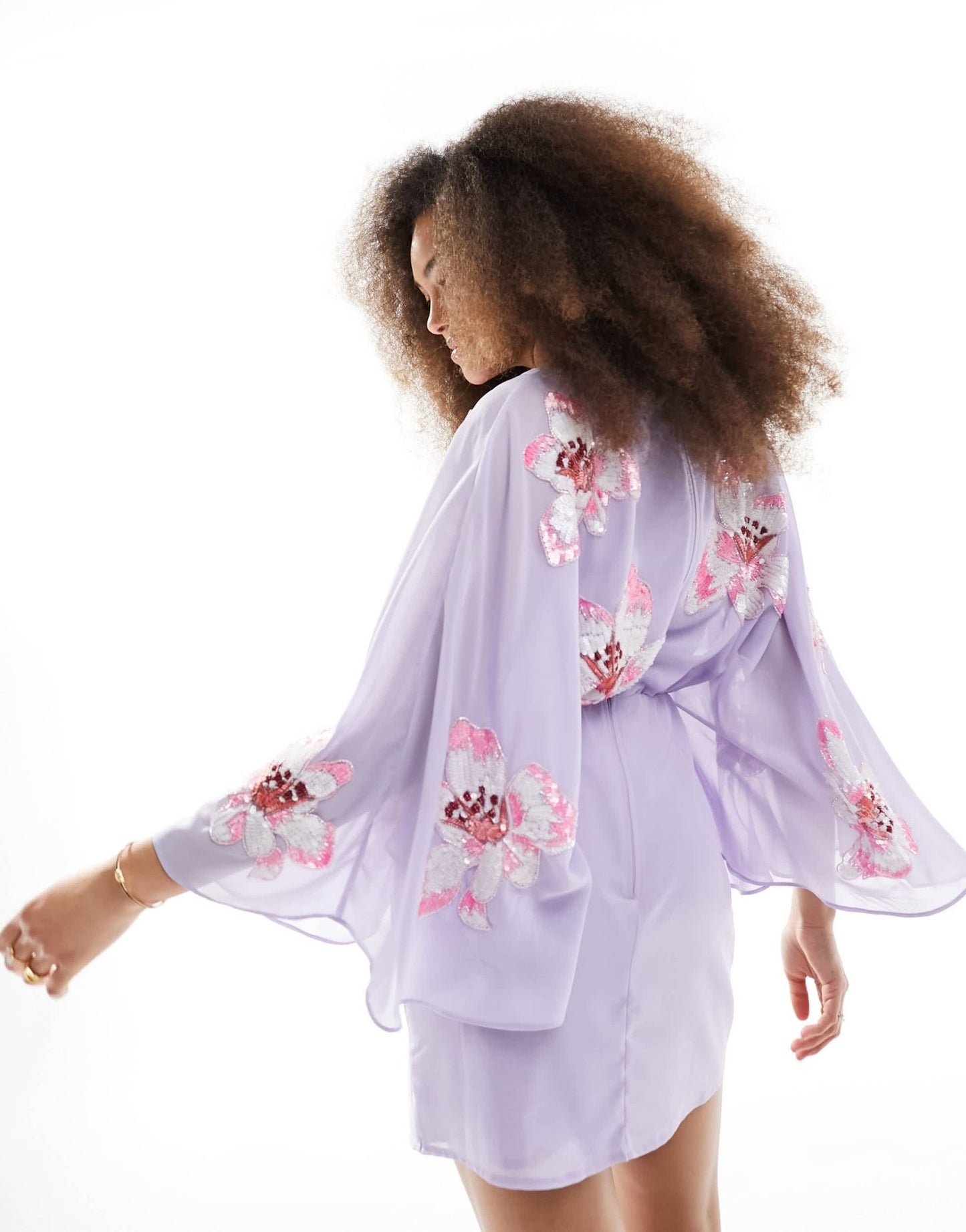 Maya embellished mini dress with batwing in lilac - ASOS Sample Sale EU Store