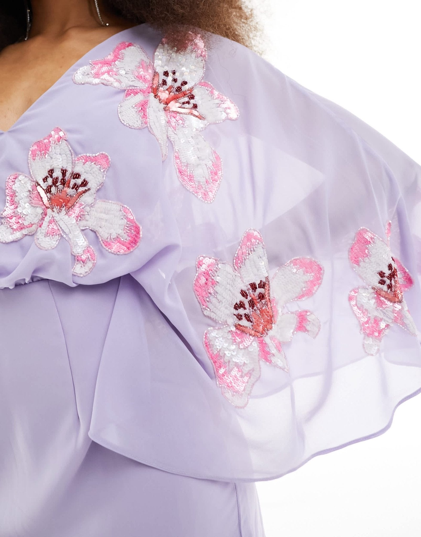 Maya embellished mini dress with batwing in lilac - ASOS Sample Sale EU Store