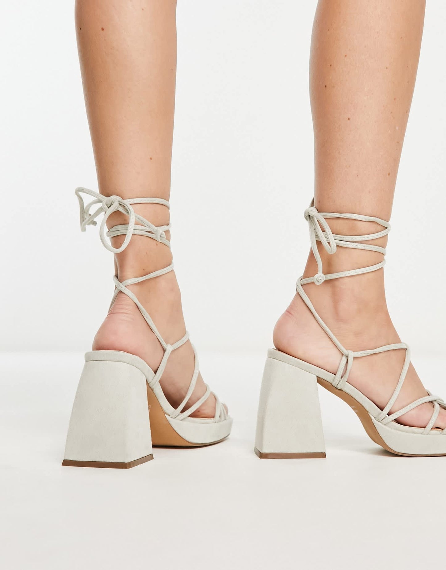 MIM Elie heeled strappy sandal in white - ASOS Sample Sale EU Store