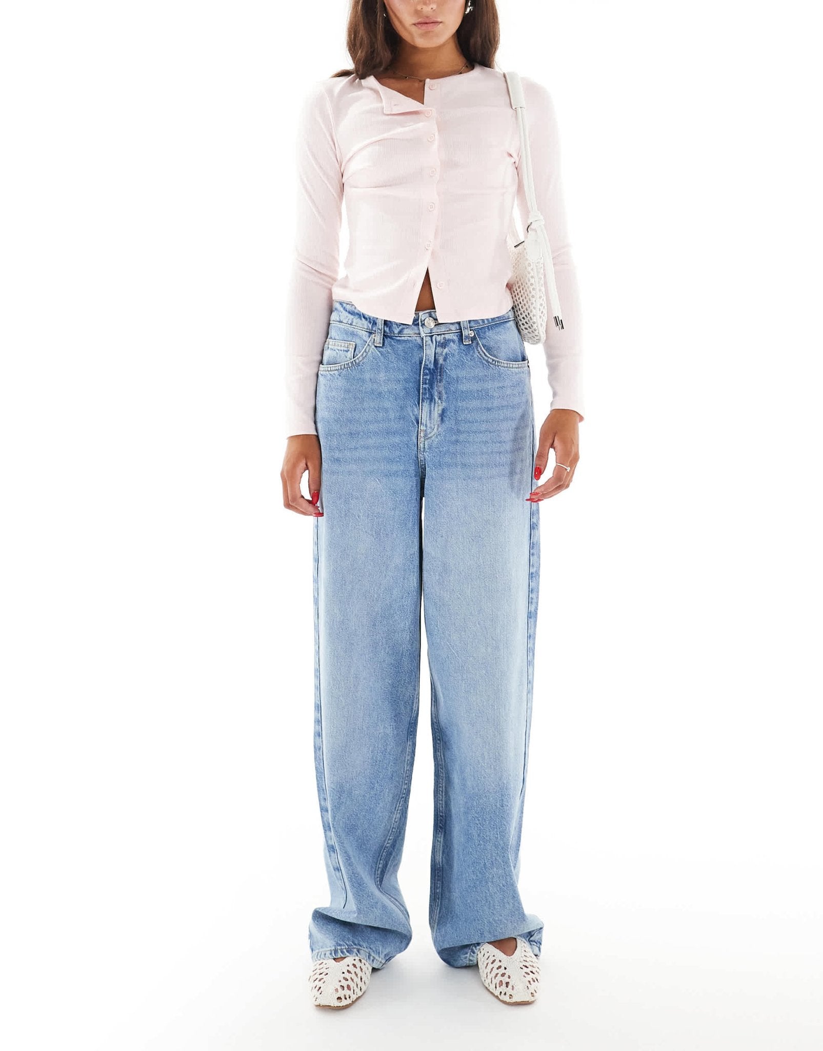 Miss Selfridge baggy jean in mid blue wash - ASOS Sample Sale EU Store