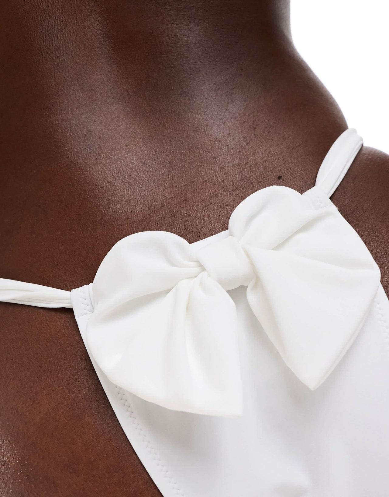 Miss Selfridge bow back high leg bikini bottom in cream - ASOS Sample Sale EU Store