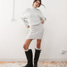 Mini-jupe en maille torsadée Miss Selfridge coordonnée en gris chiné