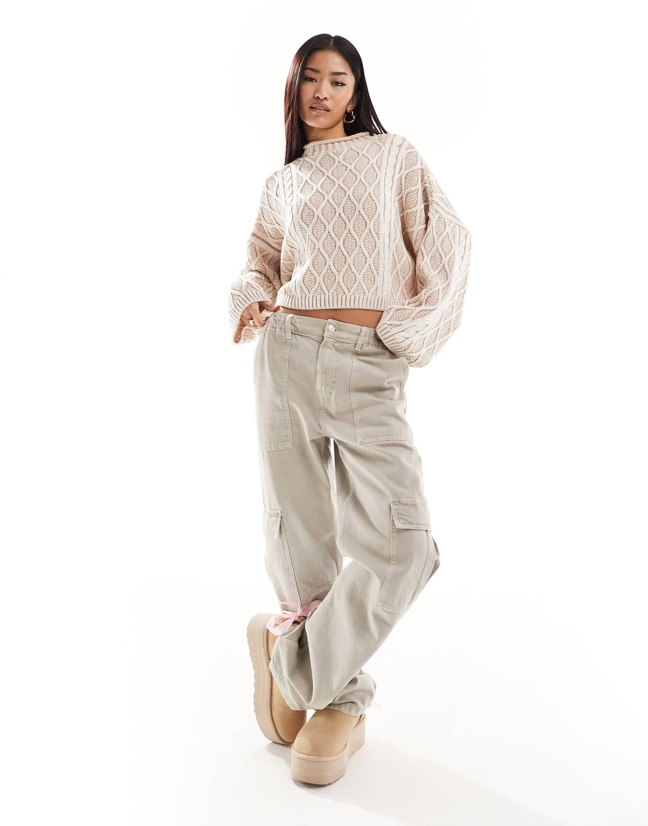 Miss Selfridge cable knit slouchy jumper - ASOS Sample Sale EU Store