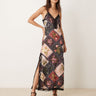 Miss Selfridge cami maxi dress with lace detail in patchwork print