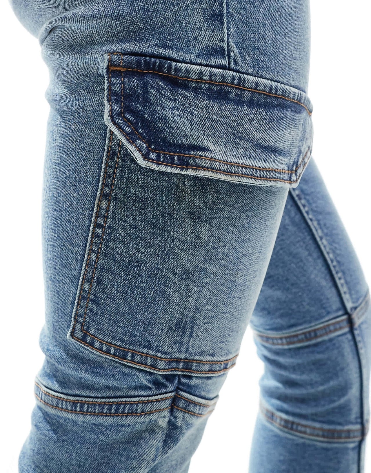 Miss Selfridge cargo skinny jean in mid blue wash - ASOS Sample Sale EU Store
