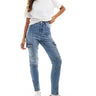 Miss Selfridge cargo skinny jean in mid blue wash