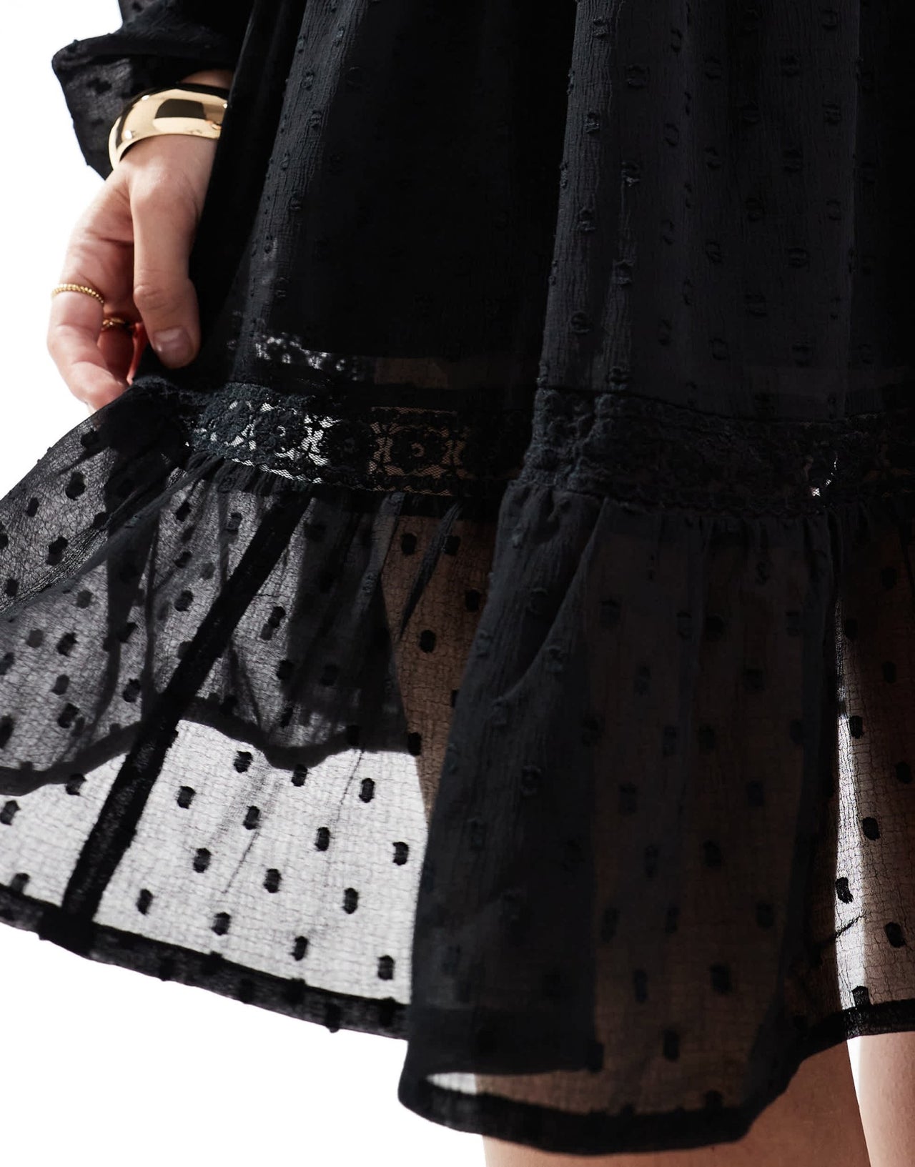 Miss Selfridge chiffon corset detail mini dress in black - ASOS Sample Sale EU Store