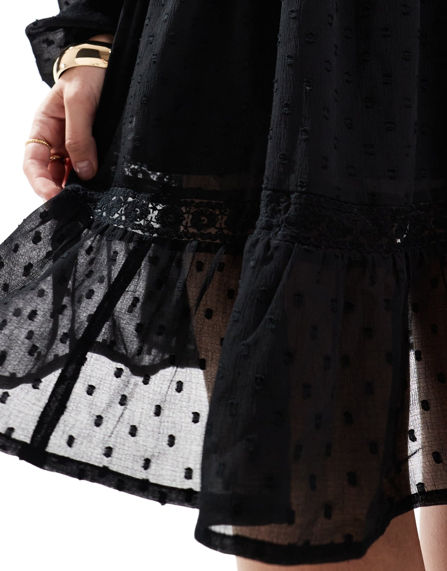 Miss Selfridge chiffon corset detail mini dress in black - ASOS Sample Sale EU Store