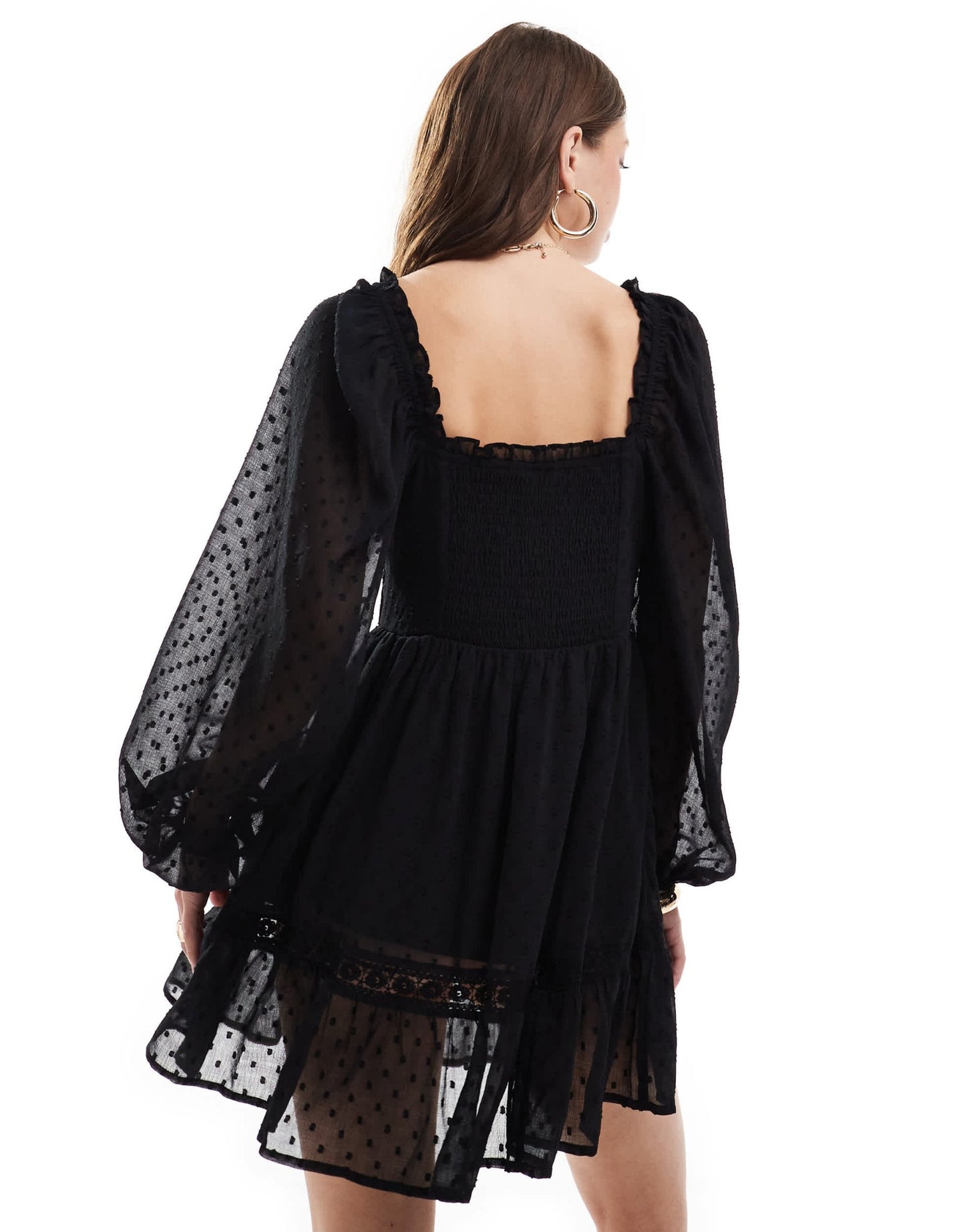 Miss Selfridge chiffon corset detail mini dress in black - ASOS Sample Sale EU Store