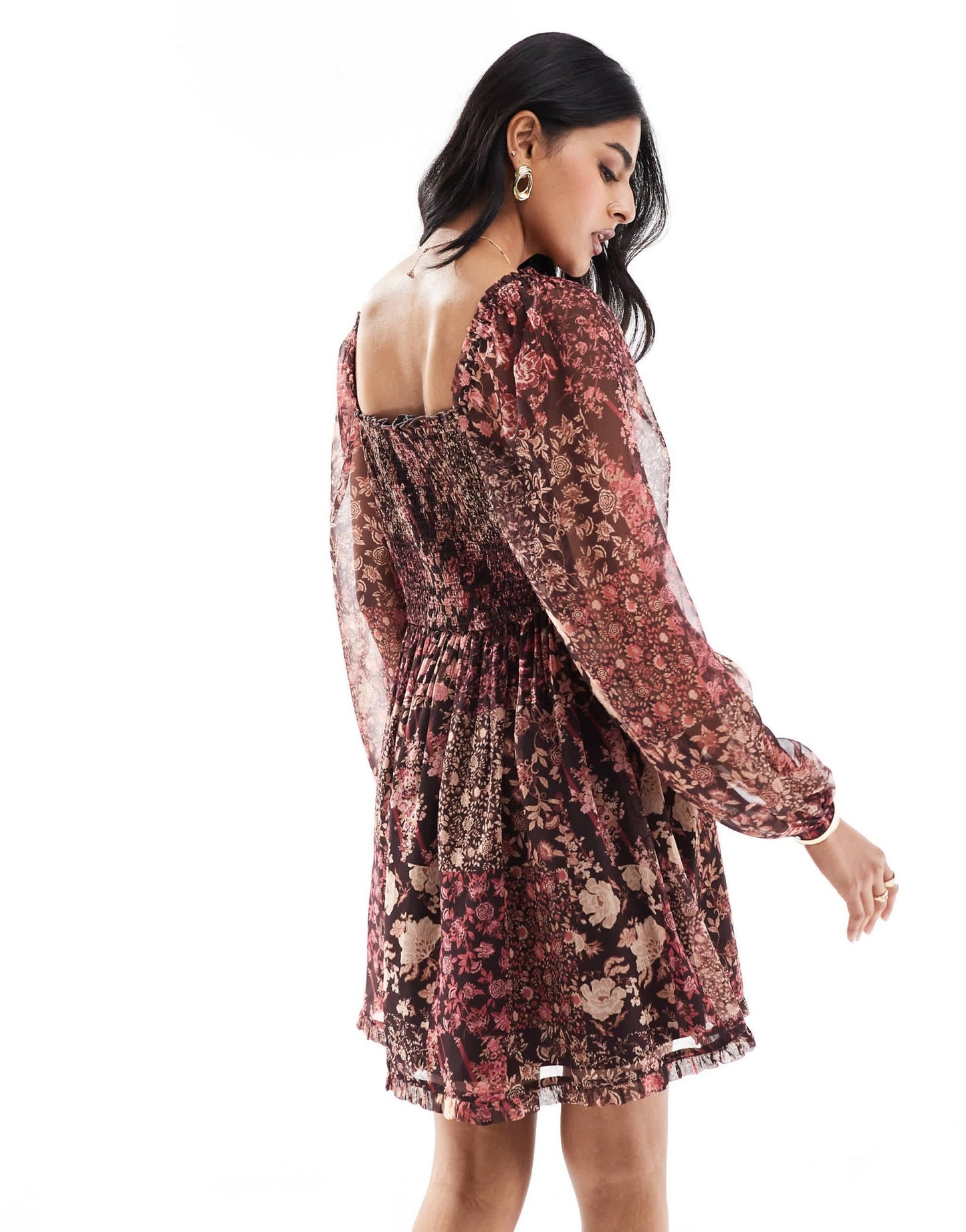 Miss Selfridge chiffon lace up corset mini dress - ASOS Sample Sale EU Store